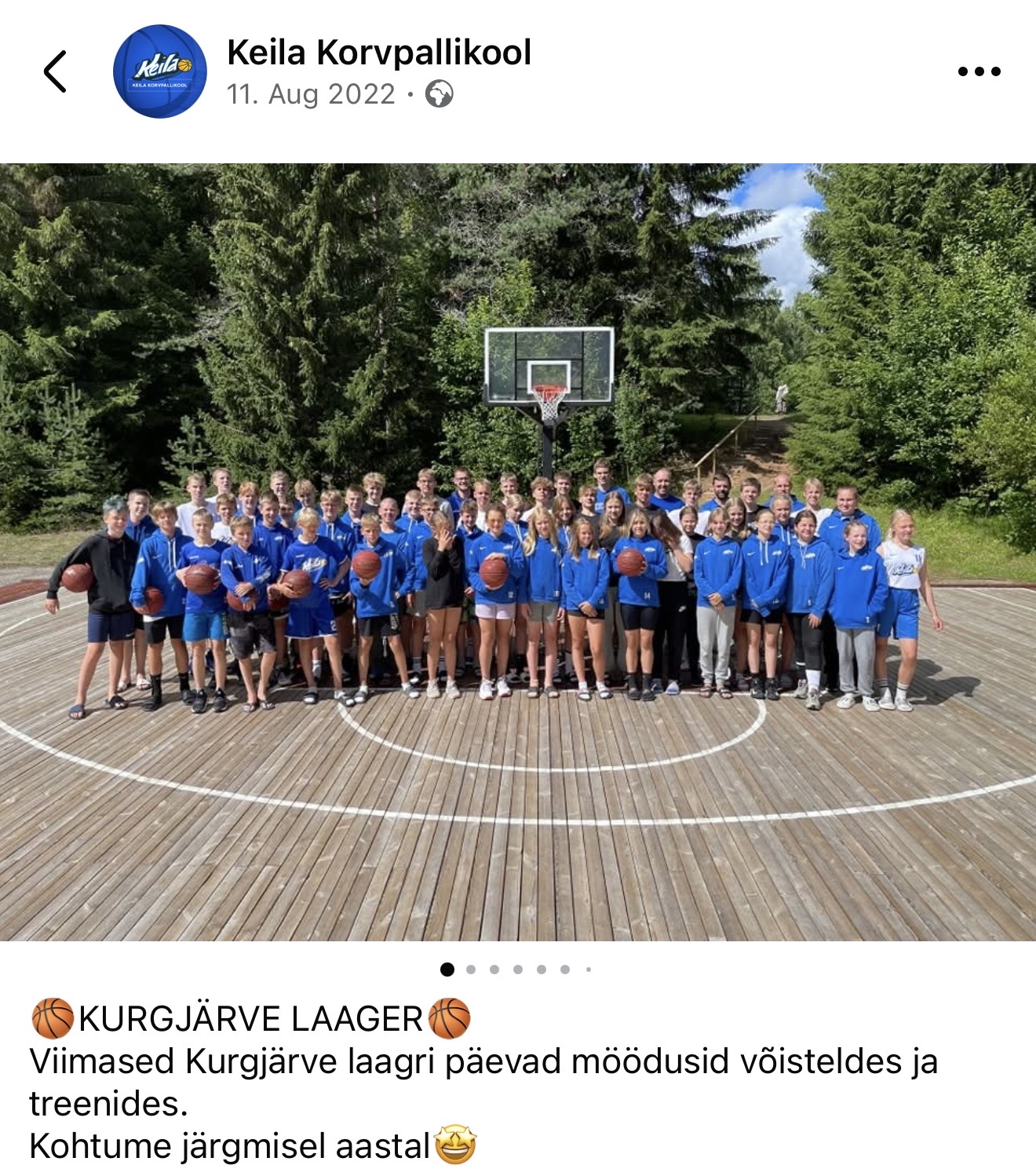 Keila Korvpallikooli laagrilised Kurgjärve korvpalliväljakul