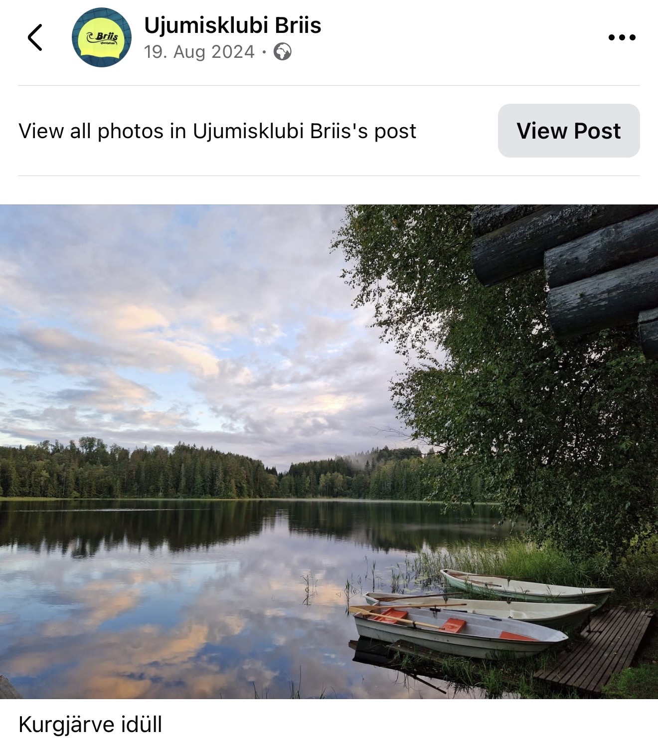 Kurgjärve idüll — paadid järve ääres